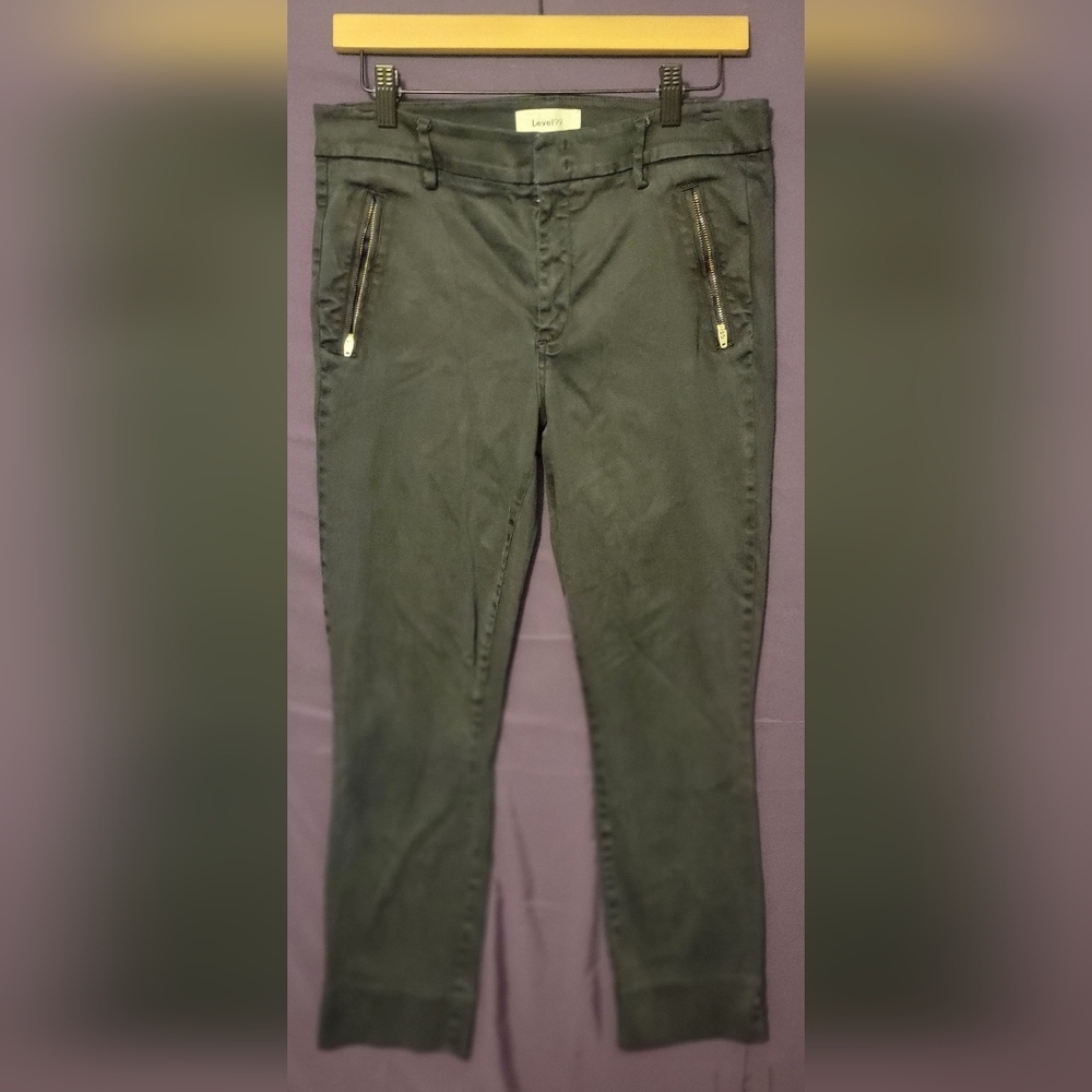 Level 99 Black Stretch Zip Trouser Pants. Size 30